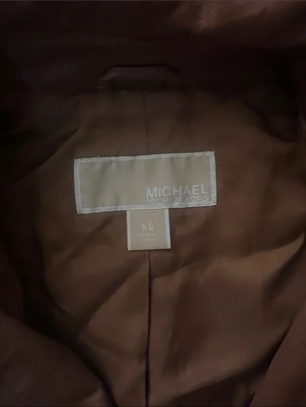 MK Brown Leather Moto Jacket
